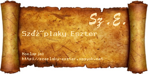 Széplaky Eszter névjegykártya