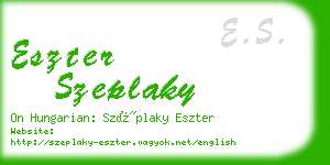 eszter szeplaky business card